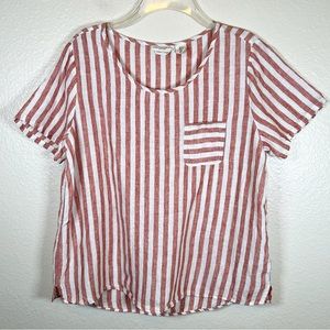 Christian Siriano Striped Linen Top